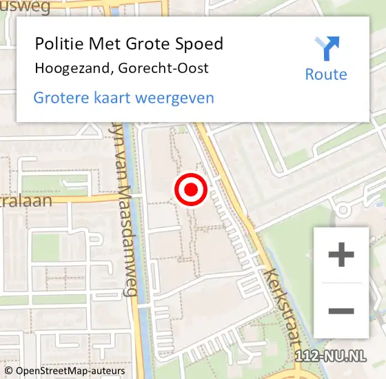 Locatie op kaart van de 112 melding: Politie Met Grote Spoed Naar Hoogezand, Gorecht-Oost op 30 juni 2023 14:30