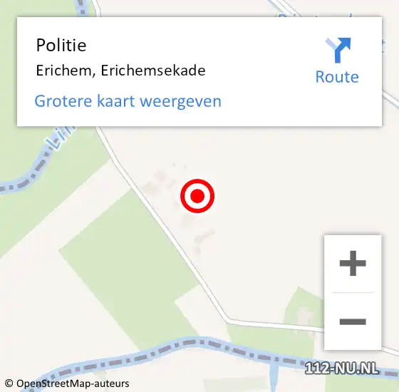 Locatie op kaart van de 112 melding: Politie Erichem, Erichemsekade op 30 juni 2023 14:50