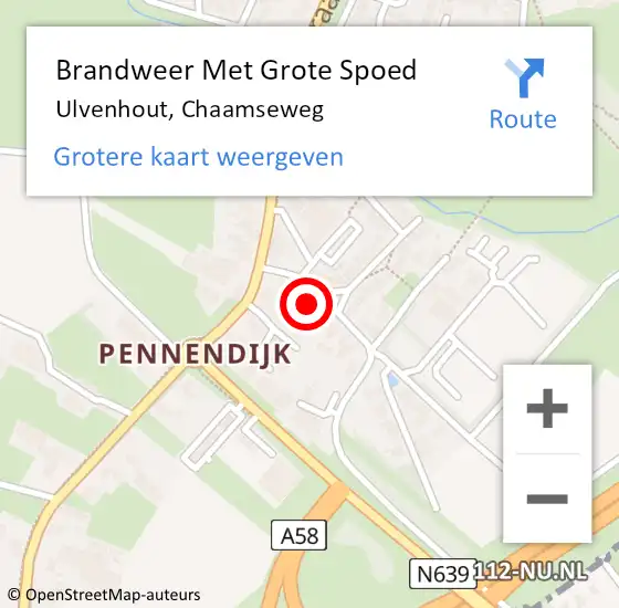 Locatie op kaart van de 112 melding: Brandweer Met Grote Spoed Naar Ulvenhout, Chaamseweg op 30 juni 2023 14:56