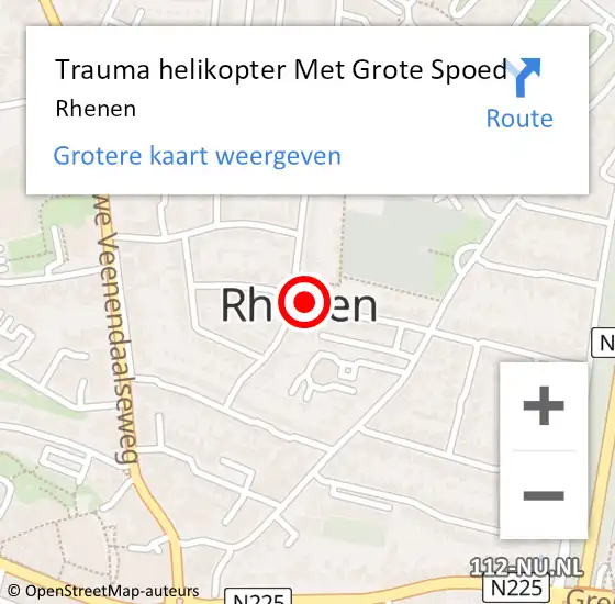 Locatie op kaart van de 112 melding: Trauma helikopter Met Grote Spoed Naar Rhenen op 30 juni 2023 15:02