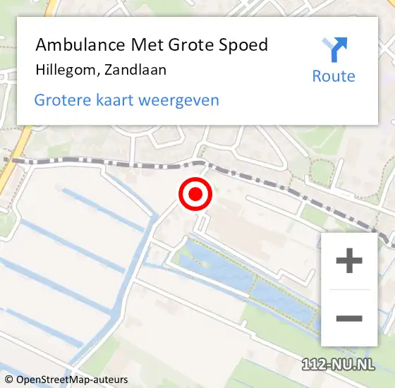 Locatie op kaart van de 112 melding: Ambulance Met Grote Spoed Naar Hillegom, Zandlaan op 30 juni 2023 15:26