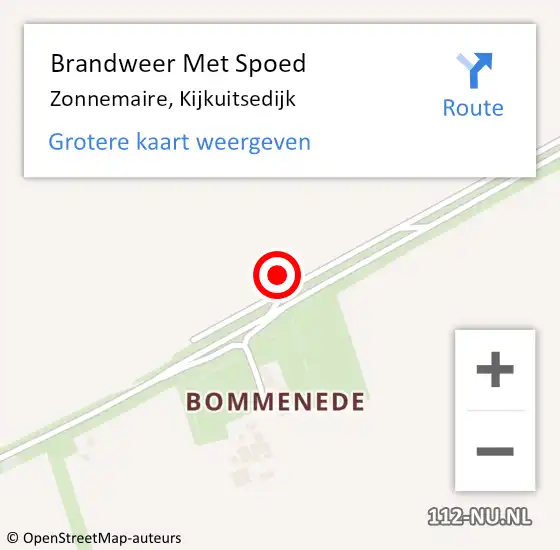 Locatie op kaart van de 112 melding: Brandweer Met Spoed Naar Zonnemaire, Kijkuitsedijk op 30 juni 2023 15:34