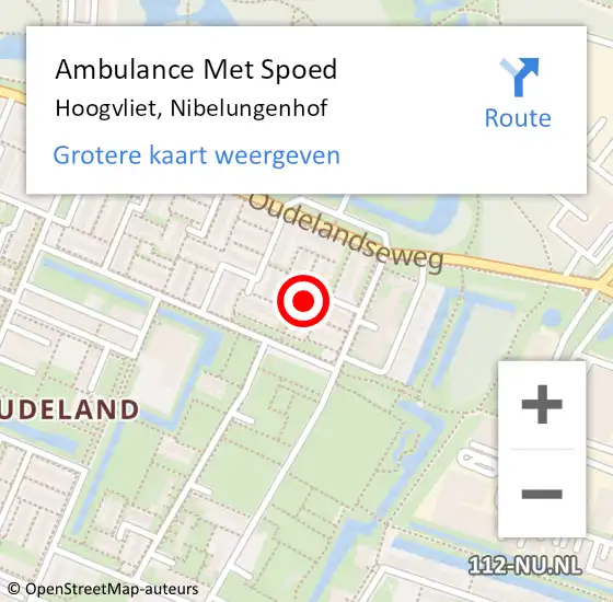 Locatie op kaart van de 112 melding: Ambulance Met Spoed Naar Hoogvliet, Nibelungenhof op 30 juni 2023 15:41