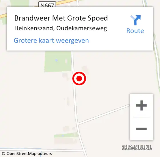 Locatie op kaart van de 112 melding: Brandweer Met Grote Spoed Naar Heinkenszand, Oudekamerseweg op 30 juni 2023 16:02