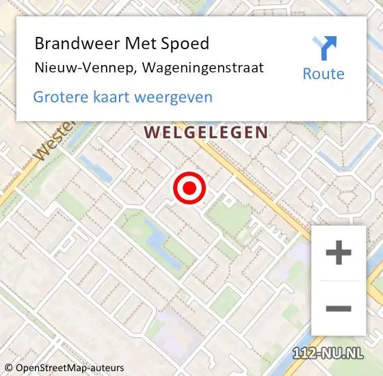 Locatie op kaart van de 112 melding: Brandweer Met Spoed Naar Nieuw-Vennep, Wageningenstraat op 30 juni 2023 16:05