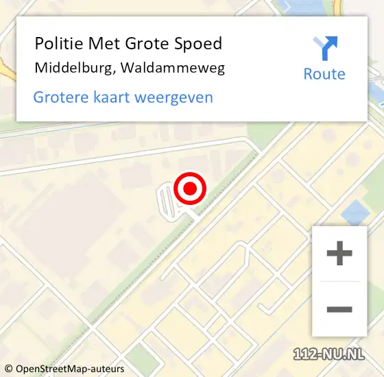 Locatie op kaart van de 112 melding: Politie Met Grote Spoed Naar Middelburg, Waldammeweg op 30 juni 2023 16:26