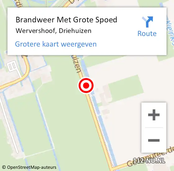 Locatie op kaart van de 112 melding: Brandweer Met Grote Spoed Naar Wervershoof, Driehuizen op 30 juni 2023 16:44