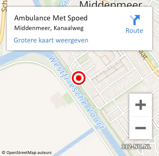 Locatie op kaart van de 112 melding: Ambulance Met Spoed Naar Middenmeer, Kanaalweg op 30 juni 2023 16:54