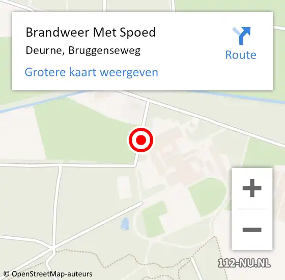 Locatie op kaart van de 112 melding: Brandweer Met Spoed Naar Deurne, Bruggenseweg op 30 juni 2023 17:04