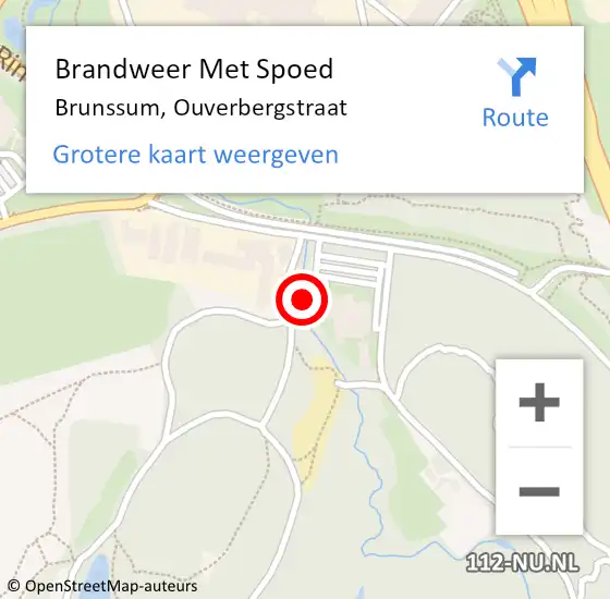 Locatie op kaart van de 112 melding: Brandweer Met Spoed Naar Brunssum, Ouverbergstraat op 30 juni 2023 17:07