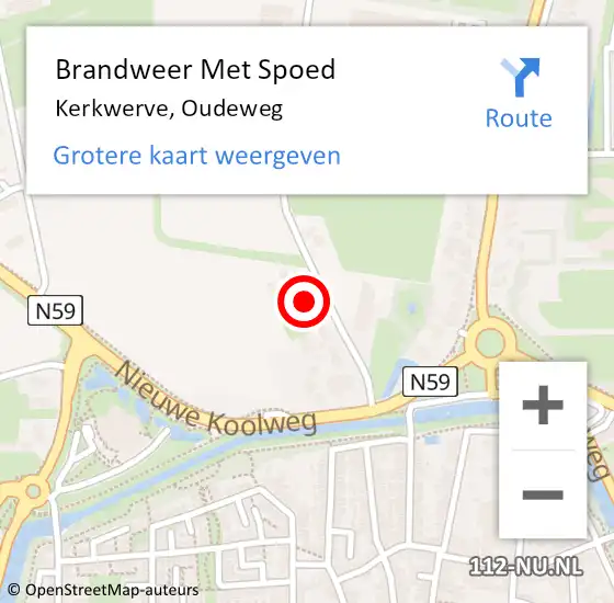 Locatie op kaart van de 112 melding: Brandweer Met Spoed Naar Kerkwerve, Oudeweg op 30 juni 2023 17:34