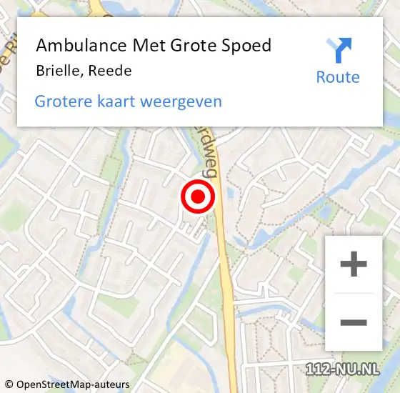 Locatie op kaart van de 112 melding: Ambulance Met Grote Spoed Naar Brielle, Reede op 30 juni 2023 18:29