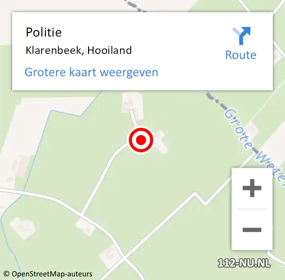Locatie op kaart van de 112 melding: Politie Klarenbeek, Hooiland op 30 juni 2023 19:47