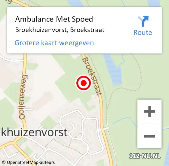 Locatie op kaart van de 112 melding: Ambulance Met Spoed Naar Broekhuizenvorst, Broekstraat op 30 juni 2023 20:08