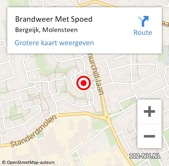 Locatie op kaart van de 112 melding: Brandweer Met Spoed Naar Bergeijk, Molensteen op 30 juni 2023 20:23