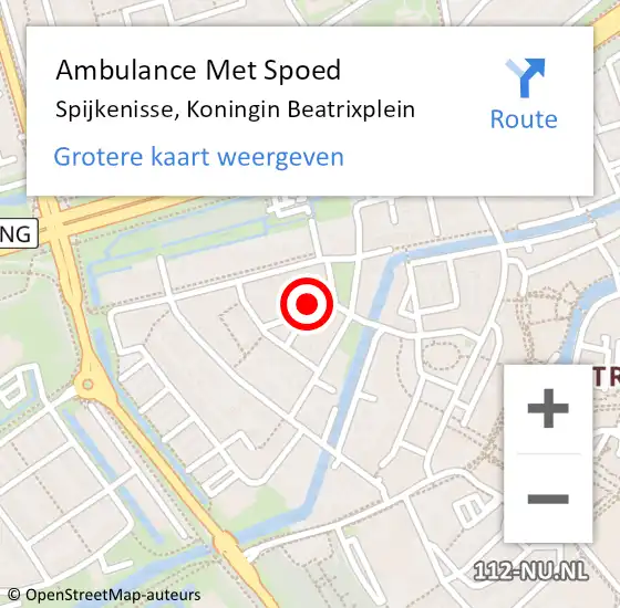 Locatie op kaart van de 112 melding: Ambulance Met Spoed Naar Spijkenisse, Koningin Beatrixplein op 30 juni 2023 20:25