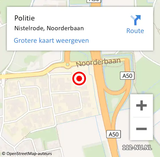 Locatie op kaart van de 112 melding: Politie Nistelrode, Noorderbaan op 30 juni 2023 21:01