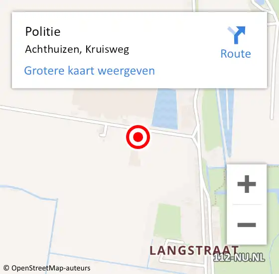 Locatie op kaart van de 112 melding: Politie Achthuizen, Kruisweg op 30 juni 2023 21:19