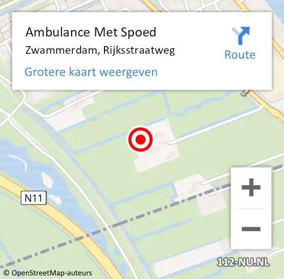 Locatie op kaart van de 112 melding: Ambulance Met Spoed Naar Zwammerdam, Rijksstraatweg op 30 juni 2023 21:38