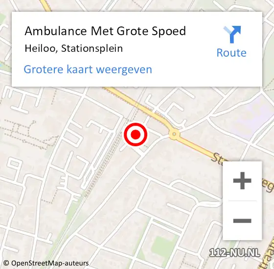 Locatie op kaart van de 112 melding: Ambulance Met Grote Spoed Naar Heiloo, Stationsplein op 30 juni 2023 22:23