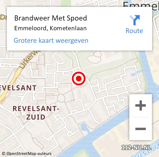 Locatie op kaart van de 112 melding: Brandweer Met Spoed Naar Emmeloord, Kometenlaan op 30 juni 2023 22:38