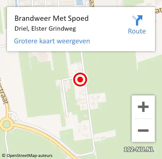 Locatie op kaart van de 112 melding: Brandweer Met Spoed Naar Driel, Elster Grindweg op 30 juni 2023 22:57