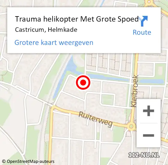 Locatie op kaart van de 112 melding: Trauma helikopter Met Grote Spoed Naar Castricum, Helmkade op 30 juni 2023 23:03