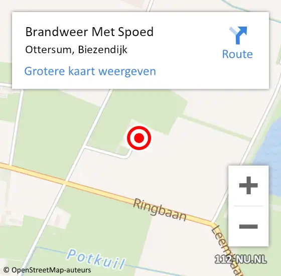 Locatie op kaart van de 112 melding: Brandweer Met Spoed Naar Ottersum, Biezendijk op 30 juni 2023 23:09