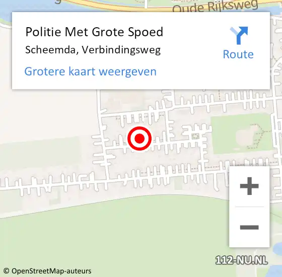 Locatie op kaart van de 112 melding: Politie Met Grote Spoed Naar Scheemda, Verbindingsweg op 1 juli 2023 00:34