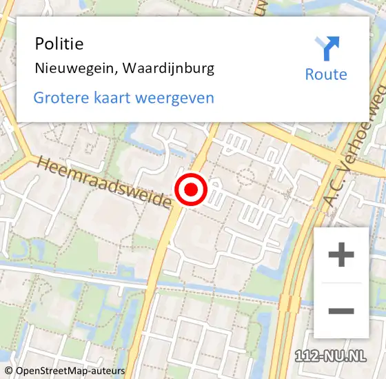 Locatie op kaart van de 112 melding: Politie Nieuwegein, Waardijnburg op 1 juli 2023 00:55