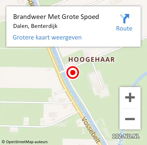 Locatie op kaart van de 112 melding: Brandweer Met Grote Spoed Naar Dalen, Benterdijk op 1 juli 2023 02:03