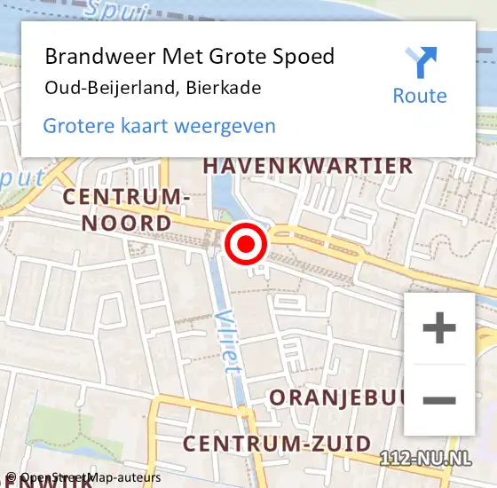 Locatie op kaart van de 112 melding: Brandweer Met Grote Spoed Naar Oud-Beijerland, Bierkade op 1 juli 2023 03:51