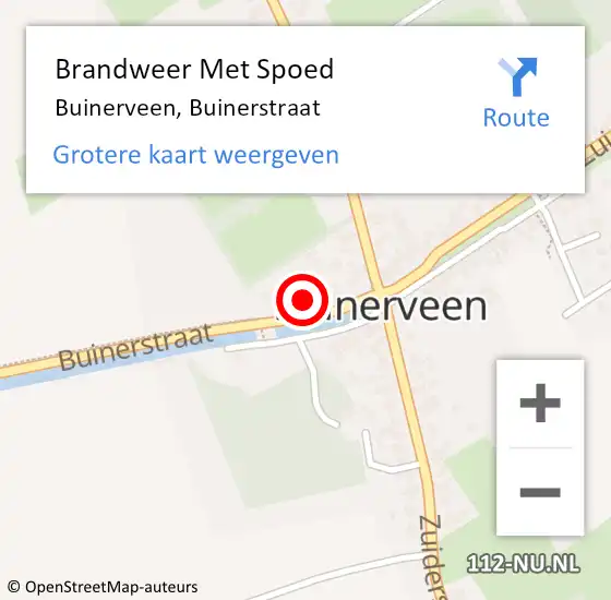 Locatie op kaart van de 112 melding: Brandweer Met Spoed Naar Buinerveen, Buinerstraat op 1 juli 2023 05:38