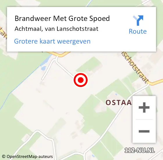 Locatie op kaart van de 112 melding: Brandweer Met Grote Spoed Naar Achtmaal, van Lanschotstraat op 1 juli 2023 09:59