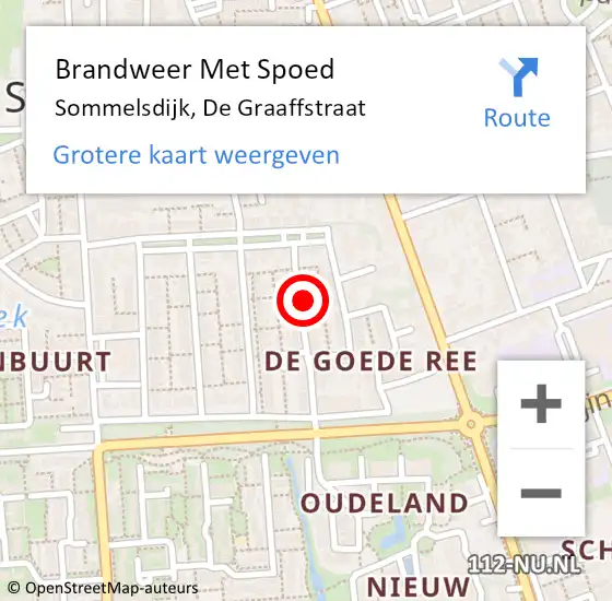 Locatie op kaart van de 112 melding: Brandweer Met Spoed Naar Sommelsdijk, De Graaffstraat op 13 oktober 2013 09:22