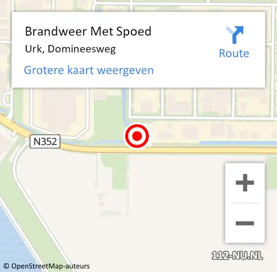 Locatie op kaart van de 112 melding: Brandweer Met Spoed Naar Urk, Domineesweg op 1 juli 2023 10:55