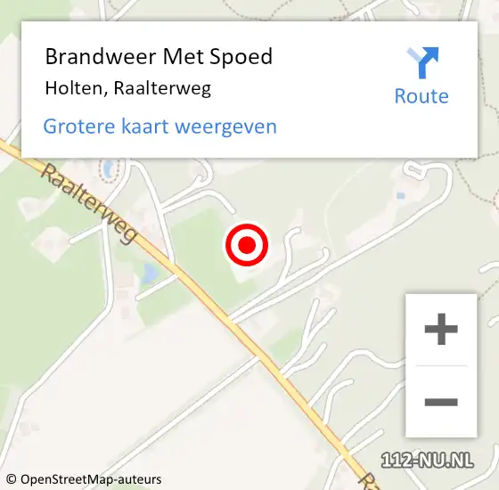 Locatie op kaart van de 112 melding: Brandweer Met Spoed Naar Holten, Raalterweg op 1 juli 2023 11:07