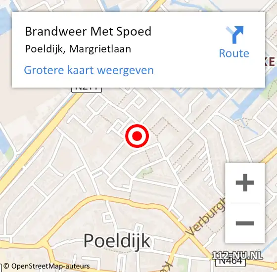 Locatie op kaart van de 112 melding: Brandweer Met Spoed Naar Poeldijk, Margrietlaan op 1 juli 2023 11:33