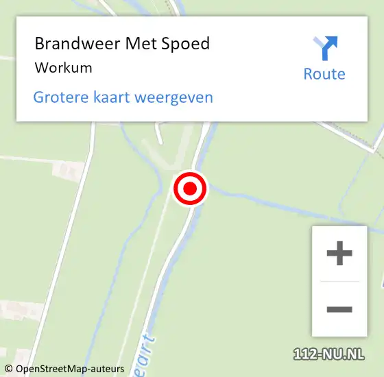 Locatie op kaart van de 112 melding: Brandweer Met Spoed Naar Workum op 1 juli 2023 11:59