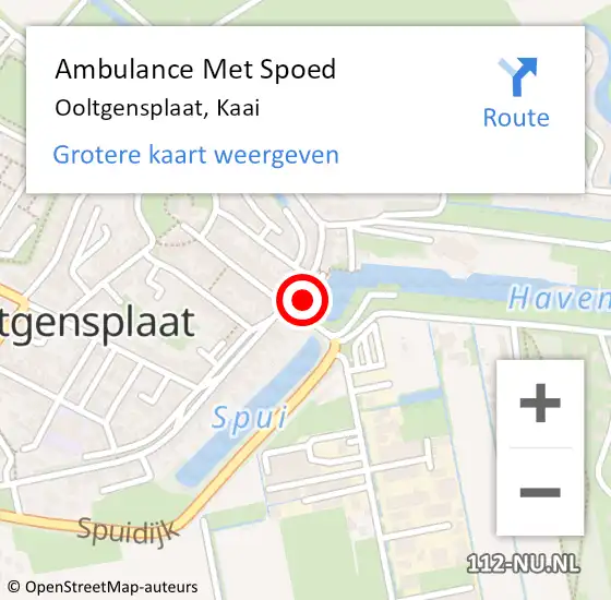 Locatie op kaart van de 112 melding: Ambulance Met Spoed Naar Ooltgensplaat, Kaai op 1 juli 2023 13:45