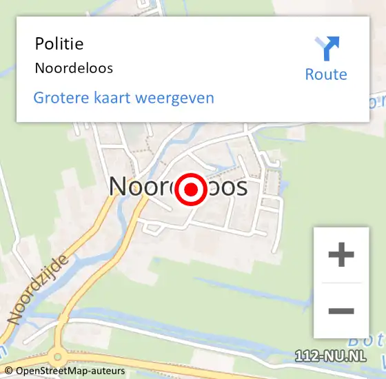 Locatie op kaart van de 112 melding: Politie Noordeloos op 1 juli 2023 14:03
