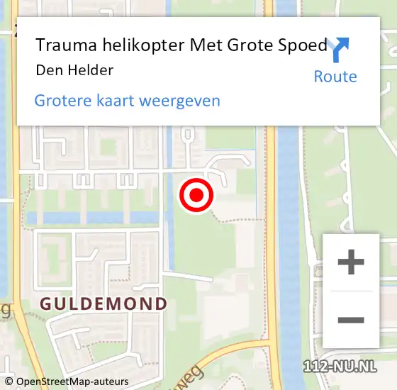 Locatie op kaart van de 112 melding: Trauma helikopter Met Grote Spoed Naar Den Helder op 1 juli 2023 14:29