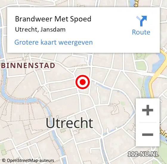 Locatie op kaart van de 112 melding: Brandweer Met Spoed Naar Utrecht, Jansdam op 1 juli 2023 15:37