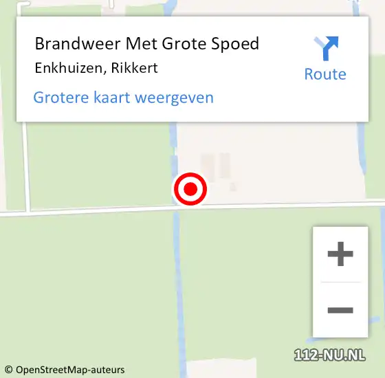 Locatie op kaart van de 112 melding: Brandweer Met Grote Spoed Naar Enkhuizen, Rikkert op 1 juli 2023 15:46