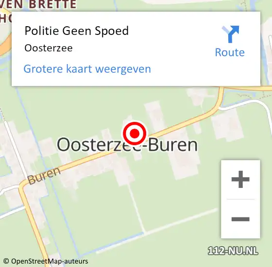 Locatie op kaart van de 112 melding: Politie Geen Spoed Naar Oosterzee op 1 juli 2023 15:55