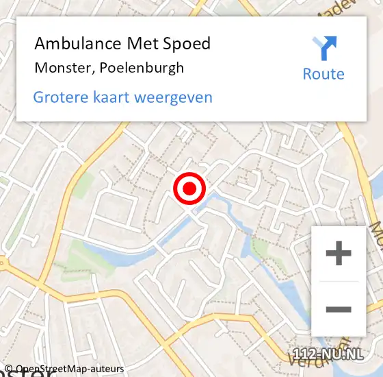 Locatie op kaart van de 112 melding: Ambulance Met Spoed Naar Monster, Poelenburgh op 1 juli 2023 17:00