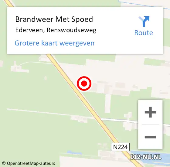Locatie op kaart van de 112 melding: Brandweer Met Spoed Naar Ederveen, Renswoudseweg op 1 juli 2023 17:14