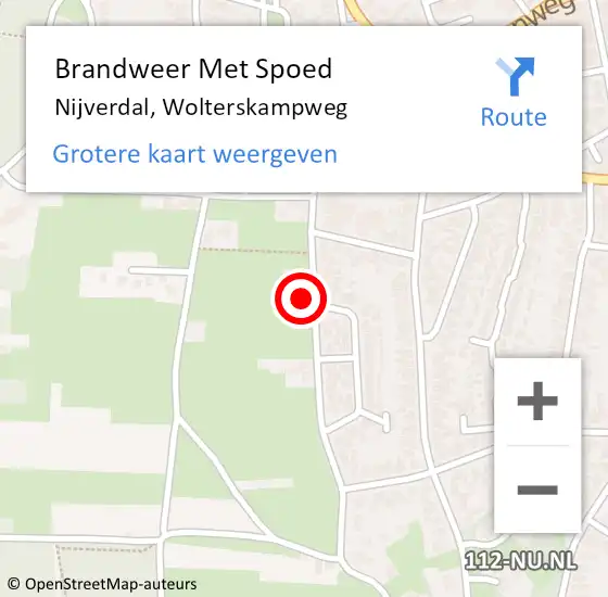 Locatie op kaart van de 112 melding: Brandweer Met Spoed Naar Nijverdal, Wolterskampweg op 1 juli 2023 18:02