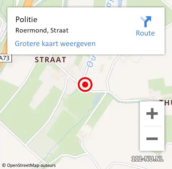 Locatie op kaart van de 112 melding: Politie Roermond, Straat op 1 juli 2023 18:04