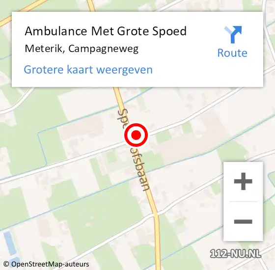 Locatie op kaart van de 112 melding: Ambulance Met Grote Spoed Naar Meterik, Campagneweg op 31 augustus 2014 02:35